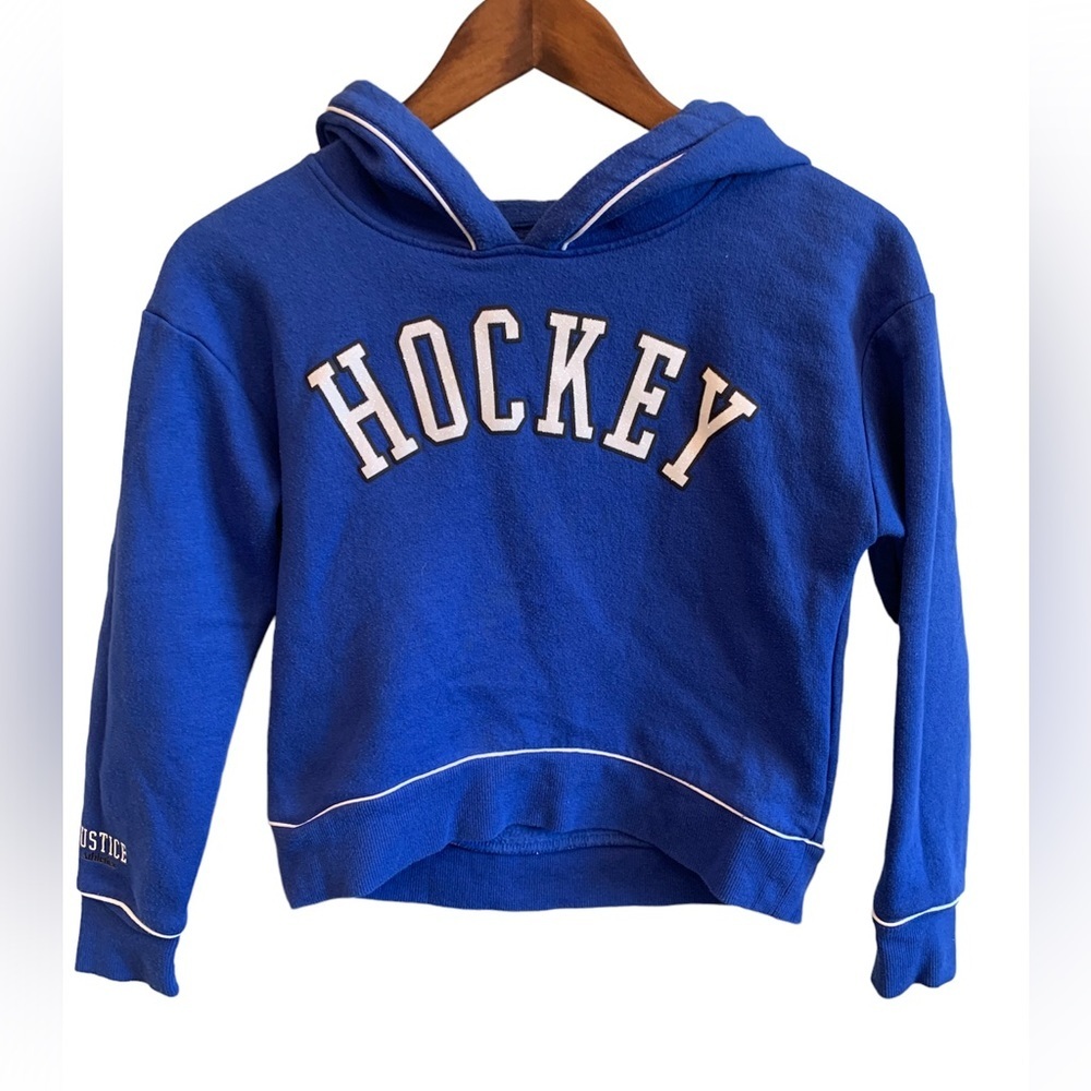 Justice Athletics Blue Hockey Hoodie for a Girl